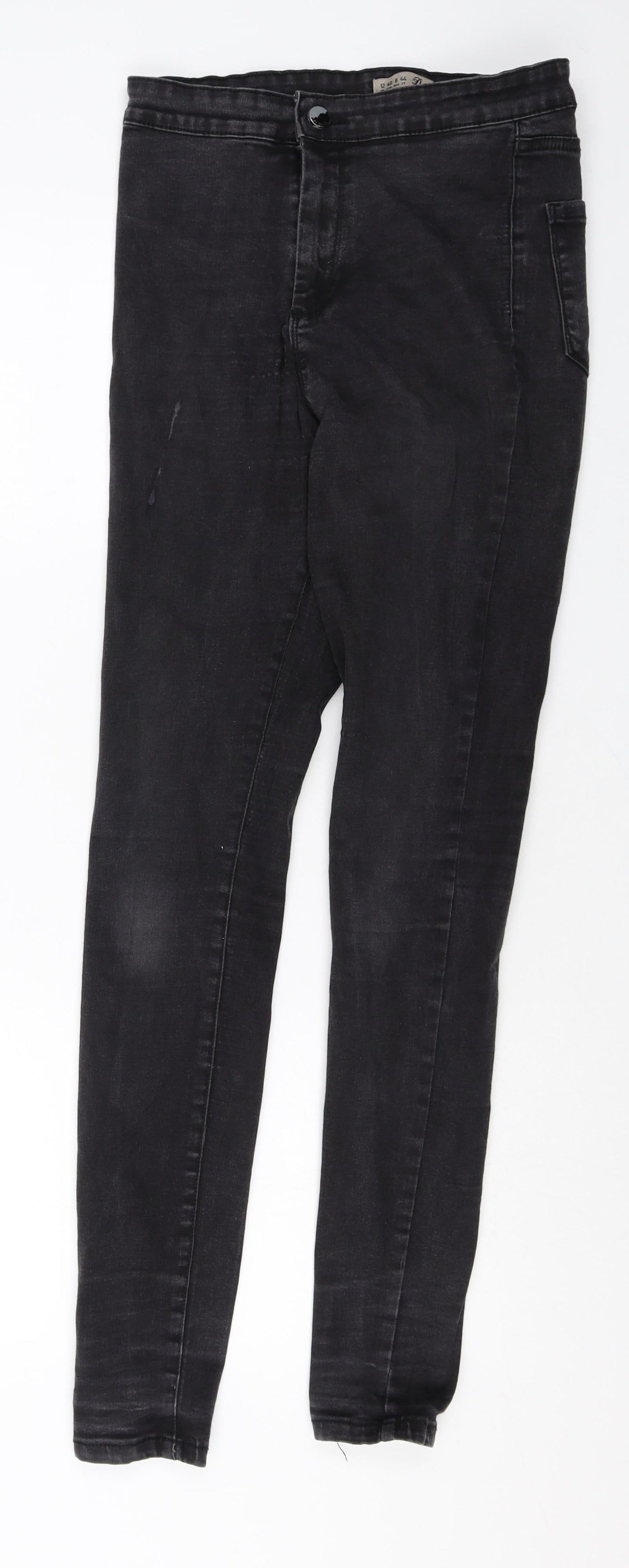 Denim & Co. Womens Black Cotton Skinny Jeans Size 12 Regular Zip