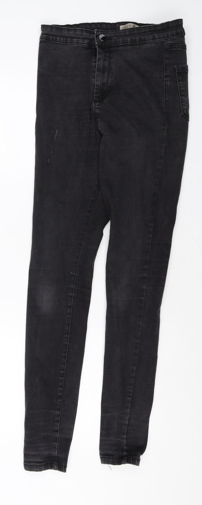 Denim & Co. Womens Black Cotton Skinny Jeans Size 12 Regular Zip