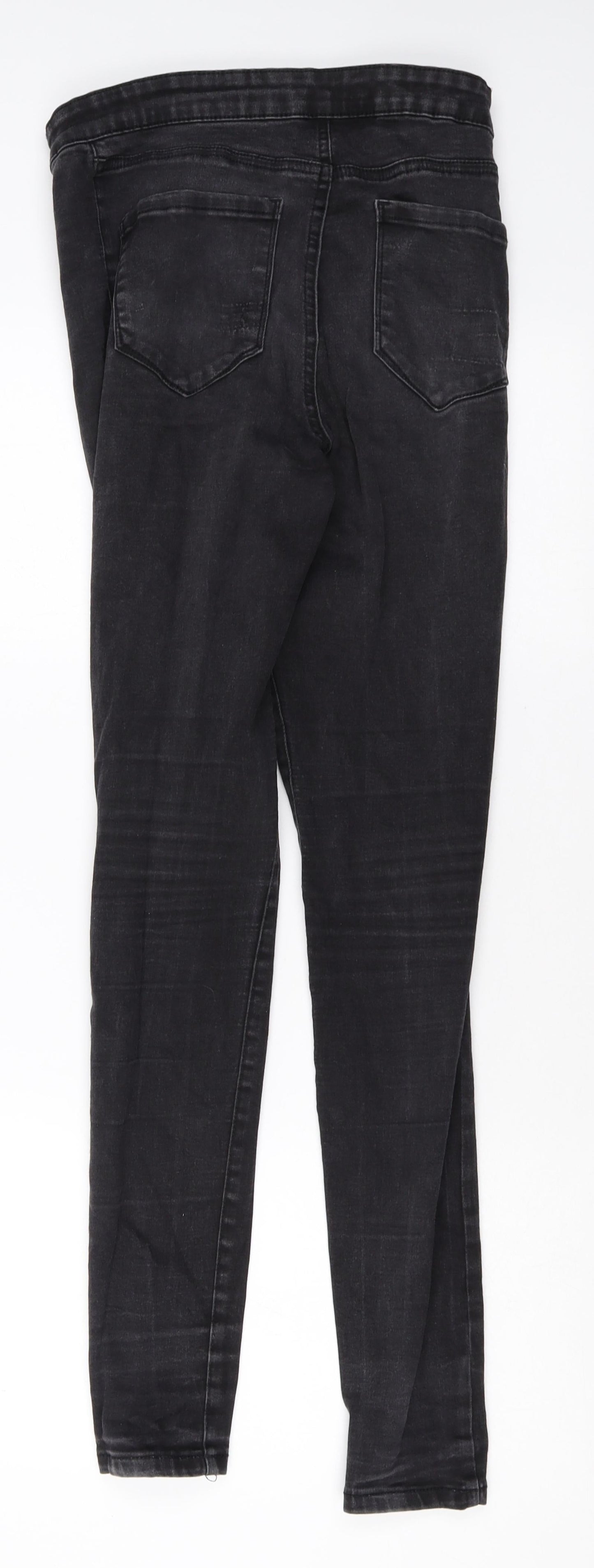 Denim & Co. Womens Black Cotton Skinny Jeans Size 12 Regular Zip