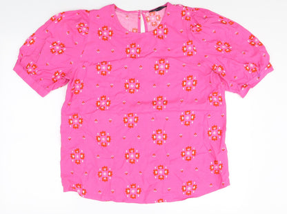 Womens UK Size 12 Marks and Spencer Pink Basic Blouse