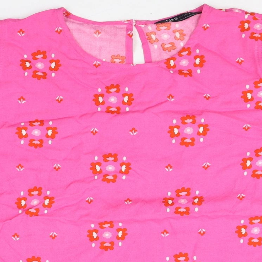 Womens UK Size 12 Marks and Spencer Pink Basic Blouse