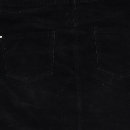 Dorothy Perkins Womens Black Cotton Straight & Pencil Skirt Size 12 Zip