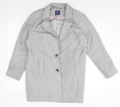 TU Womens Grey Polyester Jacket Blazer Size 8