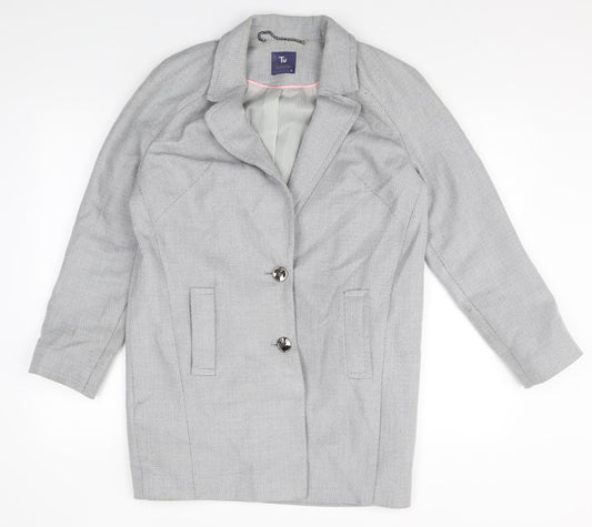 TU Womens Grey Polyester Jacket Blazer Size 8