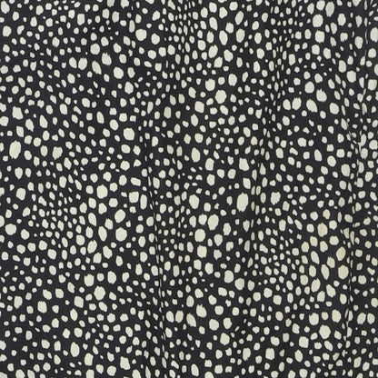 Missguided Womens Black Animal Print Polyester Wrap Skirt Size 8 Zip - Asymmetric