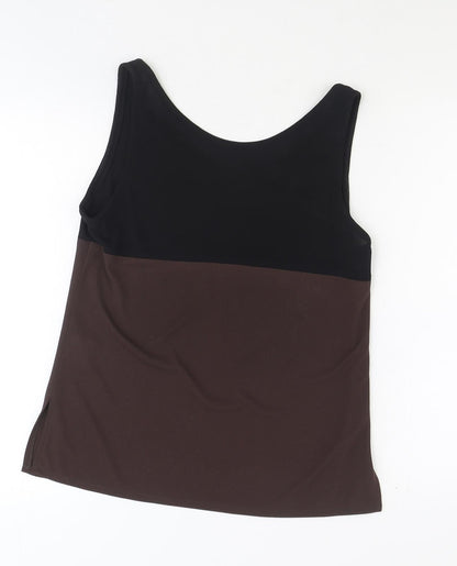 Grace Collection Womens Black Polyester Basic Tank Size 12 Scoop Neck