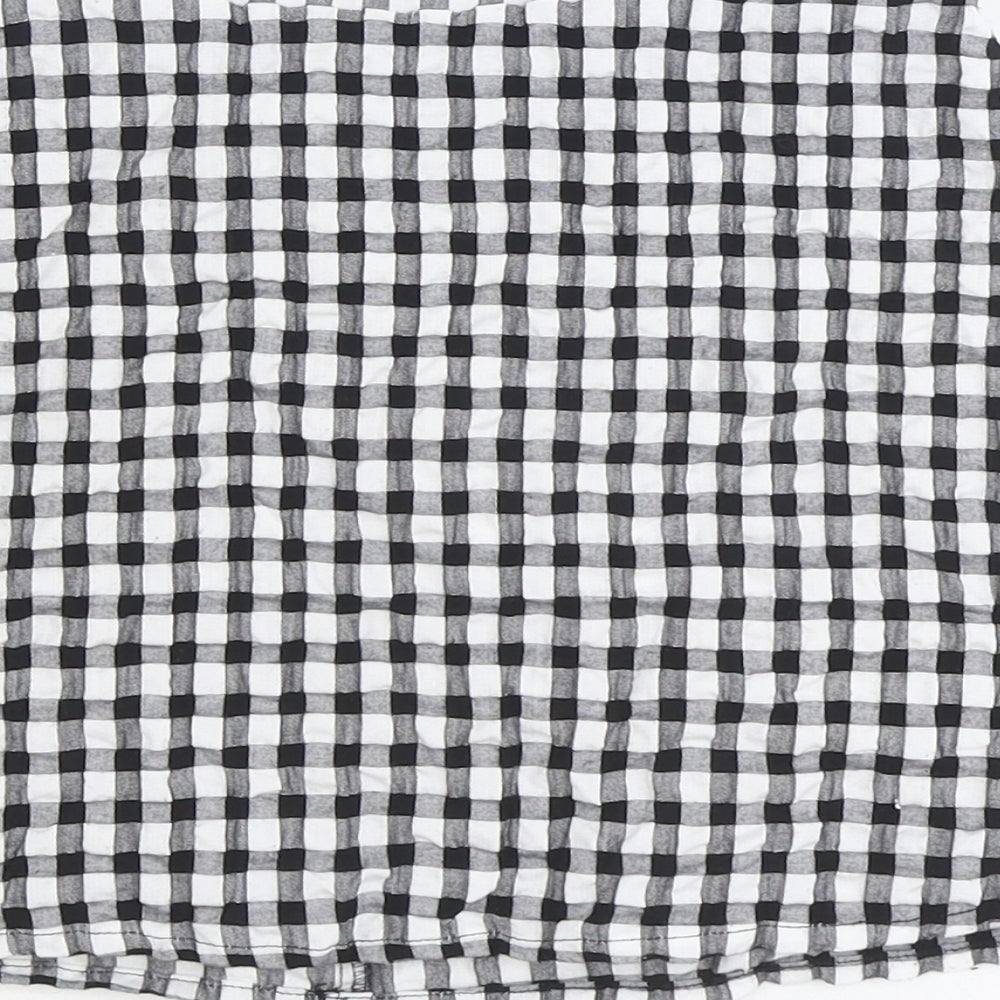 Primark Girls Black Check Polyester Wrap Skirt Size 8-9 Years Regular