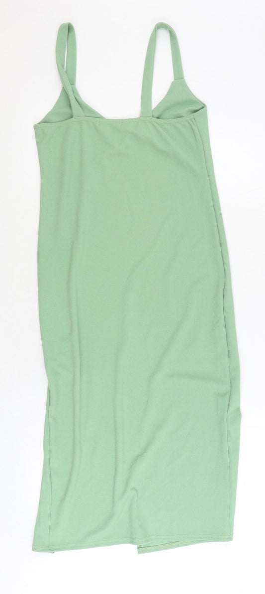 I SAW IT FIRST Womens Green Polyester Tank Dress Size 14 V-Neck Pullover