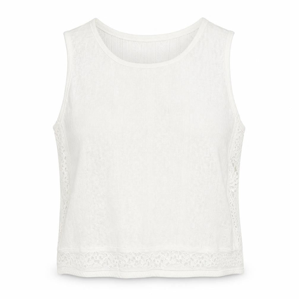Womens UK Size XS H&M Ivory Cropped Tank
