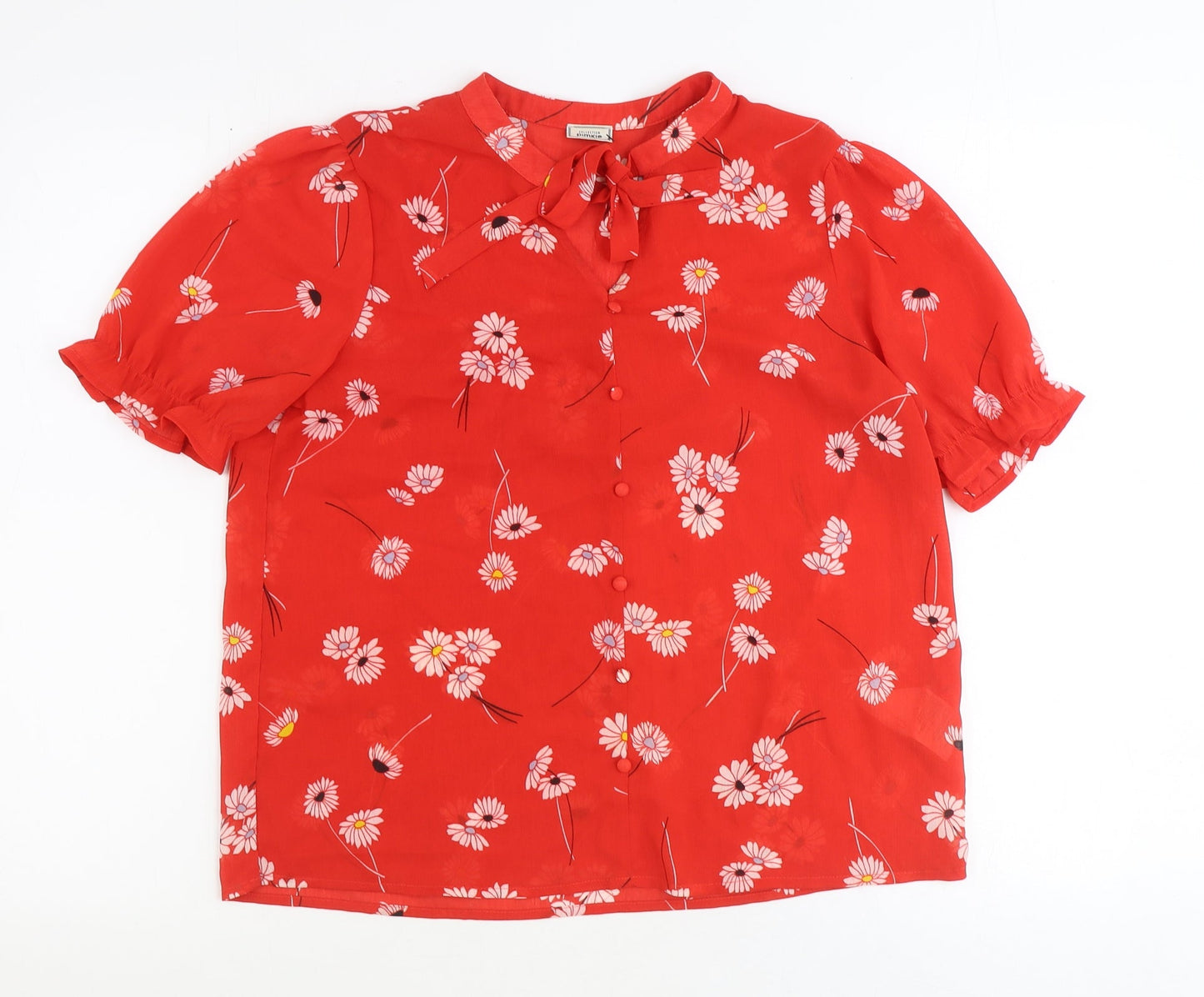 Womens UK Size 8 Pimkie Red Basic Blouse