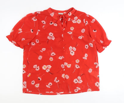 Womens UK Size 8 Pimkie Red Basic Blouse