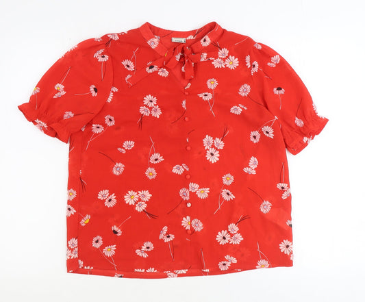 Womens UK Size 8 Pimkie Red Basic Blouse
