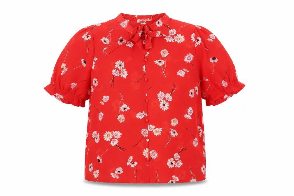 Womens UK Size 8 Pimkie Red Basic Blouse