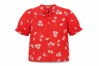 Womens UK Size 8 Pimkie Red Basic Blouse