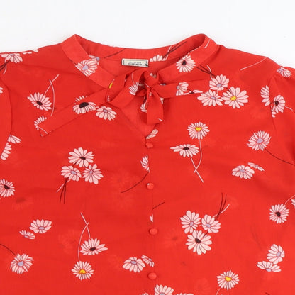 Womens UK Size 8 Pimkie Red Basic Blouse