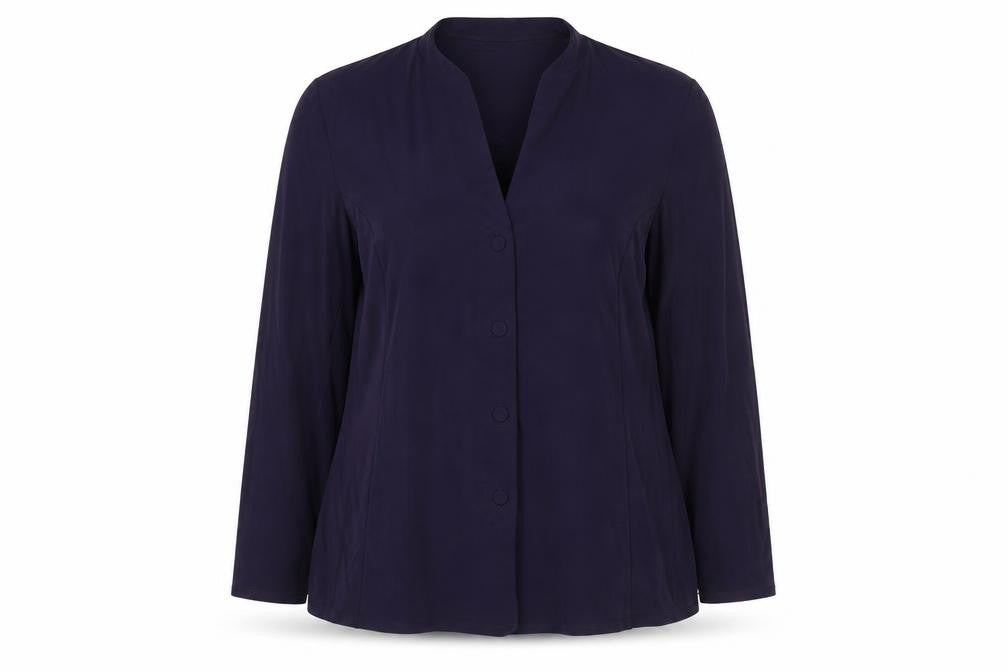 David Neiper Womens Purple Acetate Basic Button-Up Size 16 V-Neck