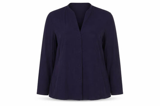 David Neiper Womens Purple Acetate Basic Button-Up Size 16 V-Neck