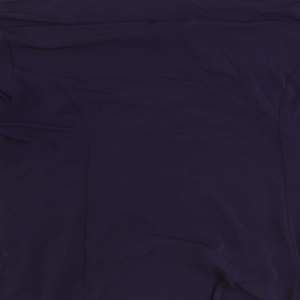 David Neiper Womens Purple Acetate Basic Button-Up Size 16 V-Neck