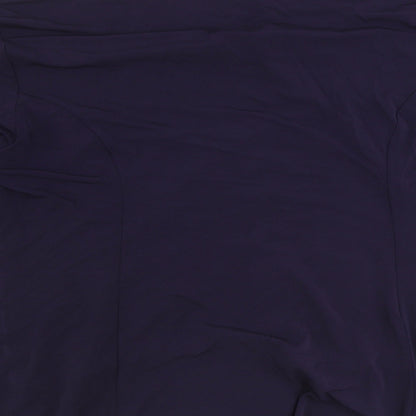 David Neiper Womens Purple Acetate Basic Button-Up Size 16 V-Neck