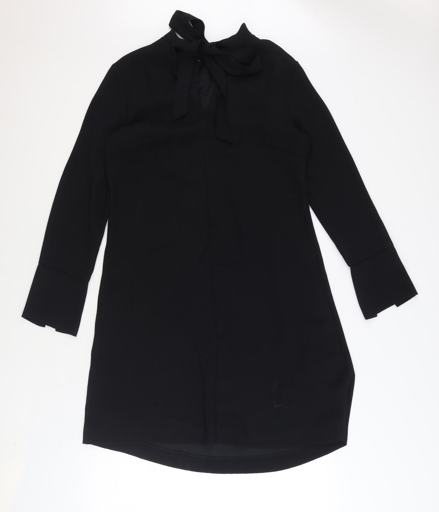 Marks and Spencer Womens Black Polyester A-Line Size 10 Mock Neck Tie