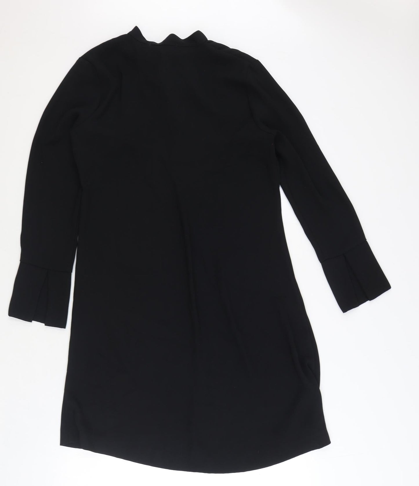Marks and Spencer Womens Black Polyester A-Line Size 10 Mock Neck Tie