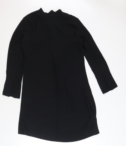Marks and Spencer Womens Black Polyester A-Line Size 10 Mock Neck Tie