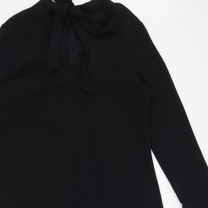 Marks and Spencer Womens Black Polyester A-Line Size 10 Mock Neck Tie