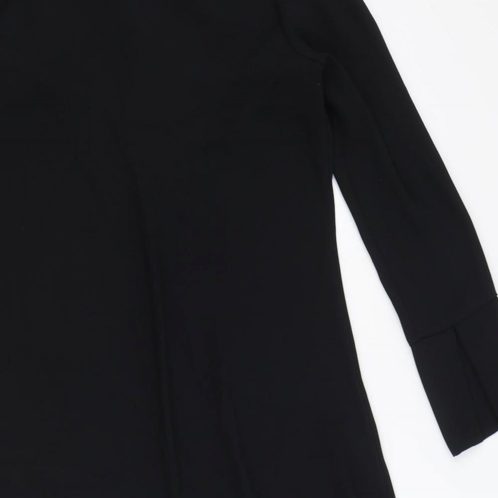 Marks and Spencer Womens Black Polyester A-Line Size 10 Mock Neck Tie