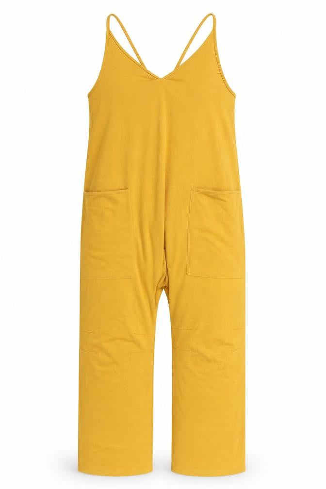 Womens UK Size S Preworn One-Piece Yellow Jumpsuit
