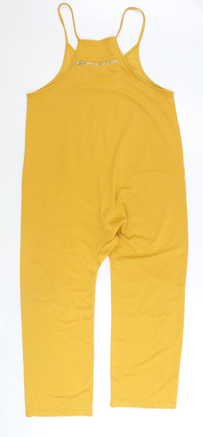 Womens UK Size S Preworn One-Piece Yellow Jumpsuit