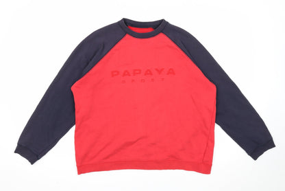 Papaya Womens Red Cotton Pullover Sweatshirt Size S Pullover
