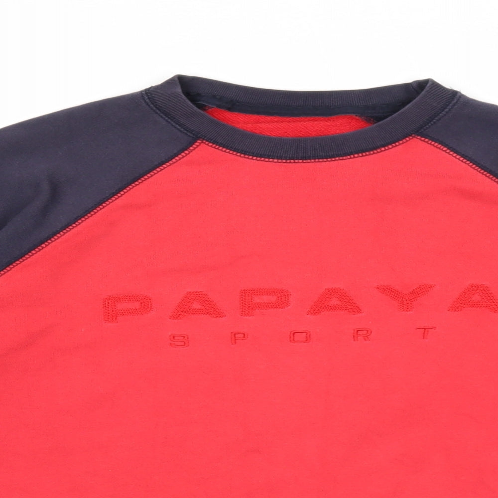 Papaya Womens Red Cotton Pullover Sweatshirt Size S Pullover