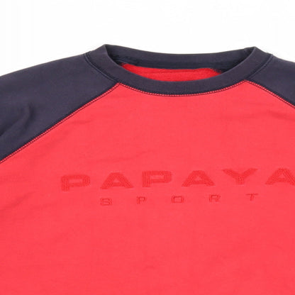 Papaya Womens Red Cotton Pullover Sweatshirt Size S Pullover