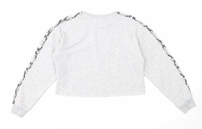 Candy Couture Girls Grey Cotton Pullover Sweatshirt Size 15 Years Pullover