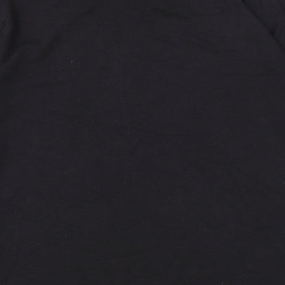 New Look Womens Black Cotton Pullover Sweatshirt Size 12 Snap