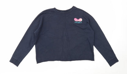 Sugar Dust Womens Blue Cotton Pullover Sweatshirt Size M Pullover