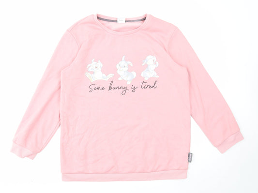 Womens UK Size S Disney Pink Pullover Sweatshirt
