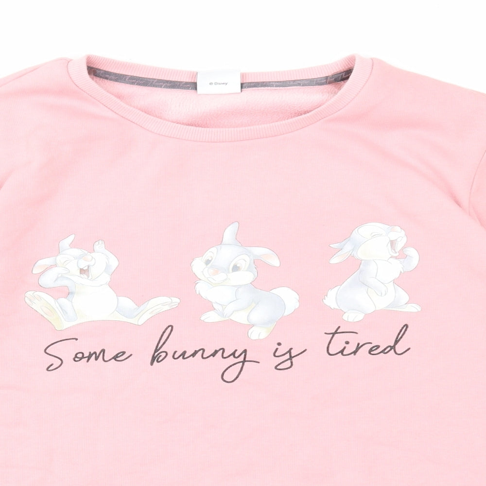 Womens UK Size S Disney Pink Pullover Sweatshirt