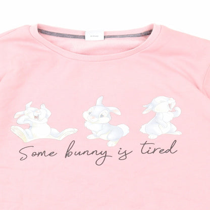 Womens UK Size S Disney Pink Pullover Sweatshirt