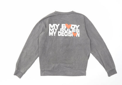 Nasty Gal Womens Grey Cotton Pullover Sweatshirt Size S Pullover - My Body My Rules