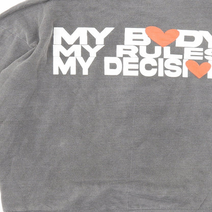Nasty Gal Womens Grey Cotton Pullover Sweatshirt Size S Pullover - My Body My Rules