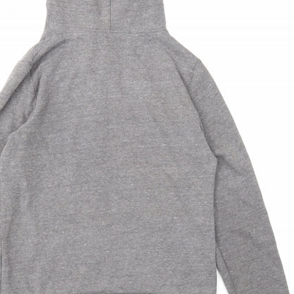 Topshop Womens Grey Cotton Full Zip Hoodie Size 6 Zip
