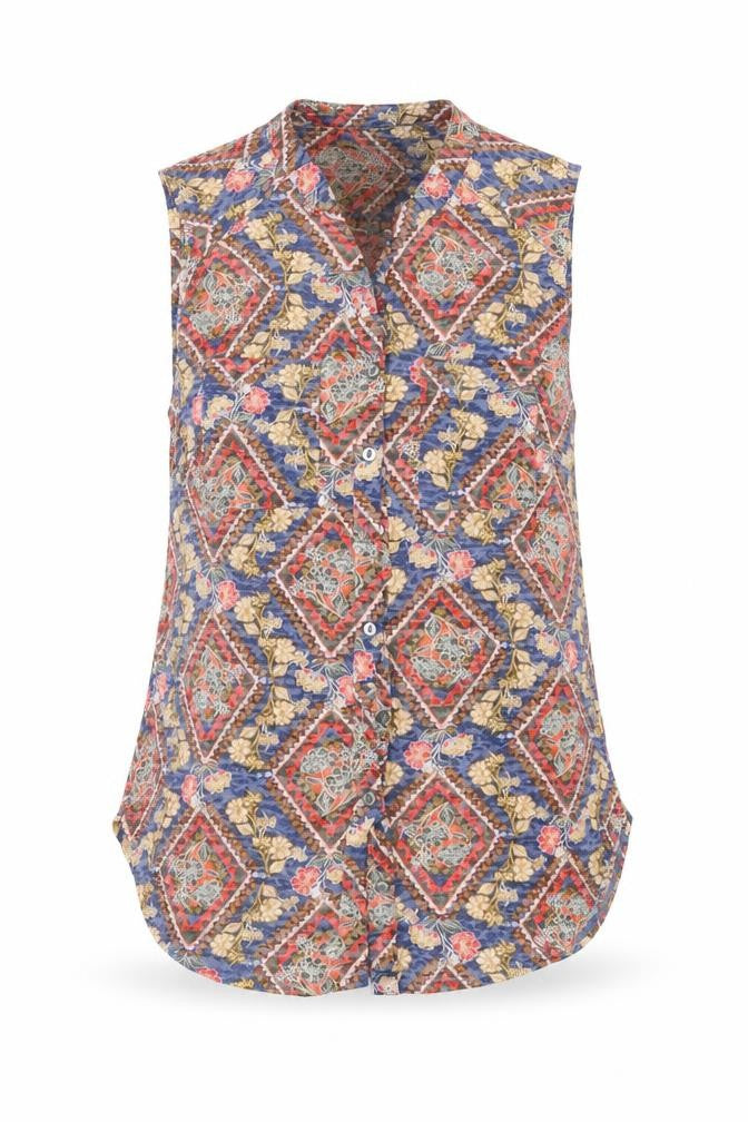 Womens UK Size 10 Per Una Blue Basic Button-Up