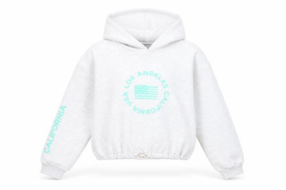 New Look Girls Grey Cotton Pullover Hoodie Size 14-15 Years Pullover - Los Angeles