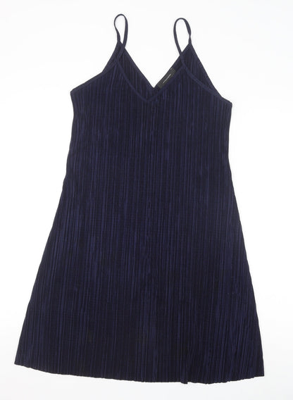 Primark Womens Blue Polyester A-Line Size 10 V-Neck Pullover