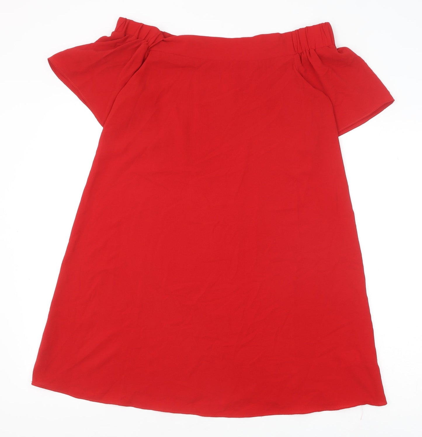 Stella Morgan Womens Red Polyester A-Line Size 10 Off the Shoulder Pullover