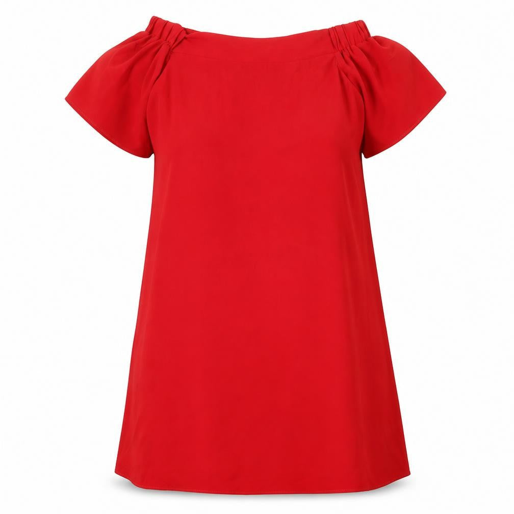 Stella Morgan Womens Red Polyester A-Line Size 10 Off the Shoulder Pullover