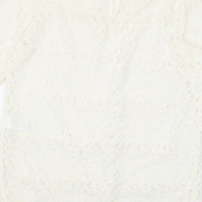 Womens UK Size 8 Warehouse White Basic Blouse
