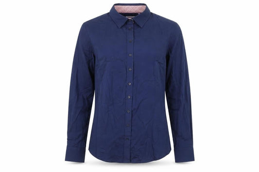 Gianni Feraud Womens Blue 100% Cotton Basic Button-Up Size 8 Collared