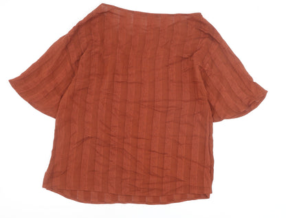 Womens UK Size S Zara Brown Basic T-Shirt